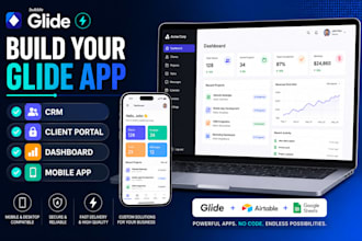 build a custom glide app, CRM, client portal and business dashboard