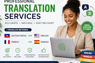 translate english french spanish and haitian creole