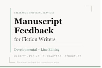 edit your first chapter and provide developmental feedback