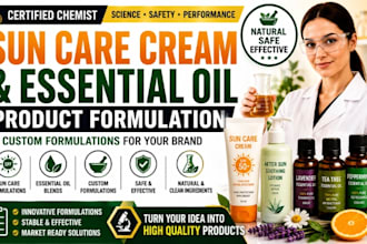 do sun care cream, essential oil product formulation as a certified chemist