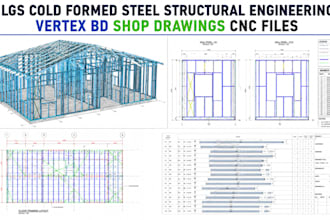 lgs cold formed steel structural engineering vertex bd shop drawings cnc files