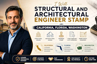 structural and architectural engineer stamp in california, florida, washington