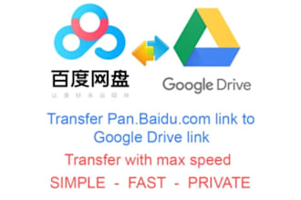 transfer pan baidu netdisk link to google drive link service