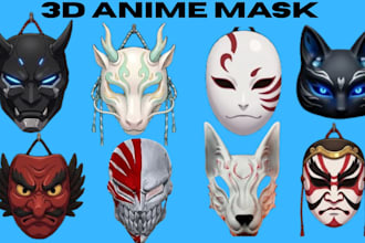 3d print and paint 3d mask 3d anime mask 3d props for 3d printing