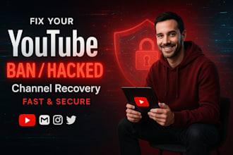 recover hacked terminated suspended or deleted youtube channel fast