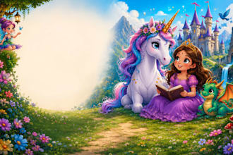 create magical fantasy childrens book illustrations