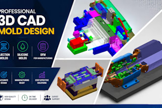 design injection molds, plastic molds and 3d cad models for manufacturing