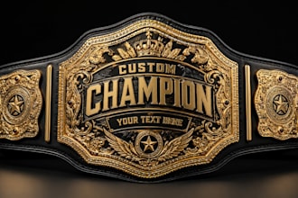 design championship belt, belt buckle, coin and 3d model for printing