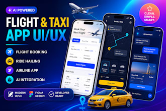 develop ai flight booking app, ride hailing app, airline app, taxi booking app