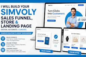 build your simvoly sales funnel, store and landing page