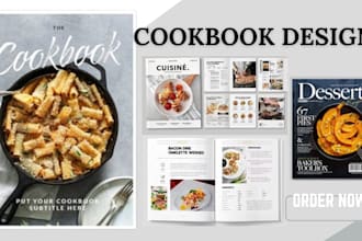 design cookbook, meal plan, recipe book, canva recipe ebook, kdp cookbook cover
