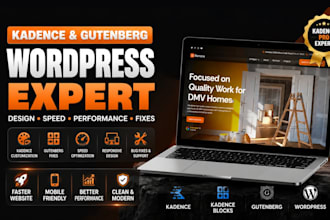 redesign kadence wordpress website fix kadence, gutenberg, kadence block website
