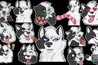 create animated furry stickers, discord emotes, nsfw furry sticker, GIF stickers