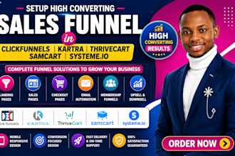 setup sales funnel in clickfunnels kartra thrivecart samcart systeme io funnel