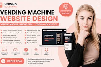 vending machine website design vending machine landing page vending atm website