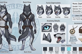 create fursona reference sheet furry oc furry design furry ref sheet