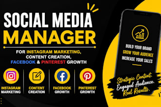 social media manager, instagram marketing, content creation, pinterest growth