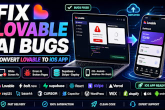 fix your lovable ai app bugs and errors, convert your lovable website to ios app