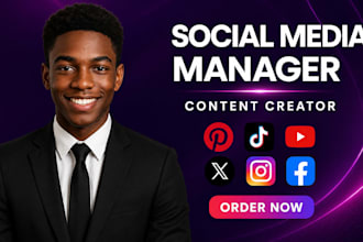 be your professional social media manager and content creator for brand growth