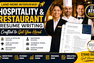 write ats hospitality, hotelier, restaurant, bartender, chef, server resume cv