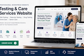 do dna testing, paternity, drug, home care, senior care website on wordpress