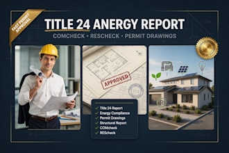 prepare title 24 energy report comcheck rescheck for city permit approval