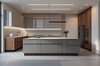 design modern cabinet, shelf, kitchen design, TV media wall, 3d rendering