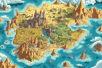 design detailed fantasy world map and custom cartography