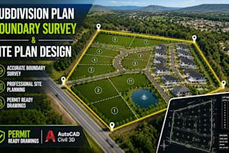 design site plan, subdivision plan, plat map, and land development layout