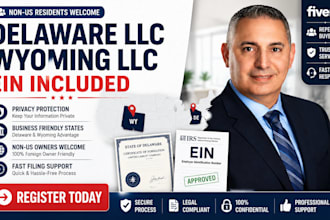 register delaware wyoming llc and obtain ein number for business
