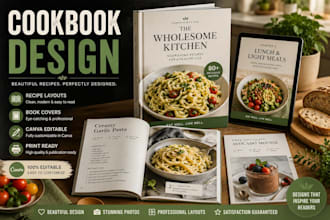do canva recipe book canva cookbook layout design cookbook book cover design