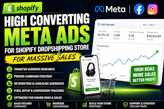 run high converting meta ads tiktok ads for shopify dropshipping ecommerce store