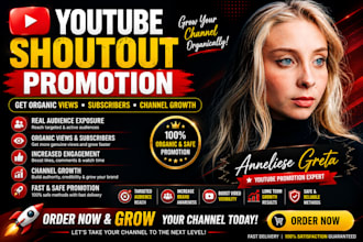 youtube shoutout promotion for organic views subscribers and channel growth