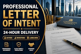 draft a professional commercial real estate letter of intent