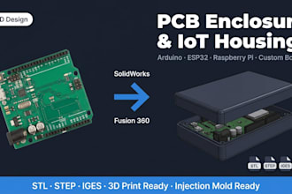 design pcb enclosure, iot housing, and arduino esp32 case in solidworks