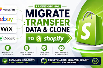 migrate transfer data clone from volusion ebay wix 3dcart to shopify migration