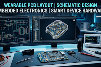 design wearable pcb layout, schematic and embedded electronics