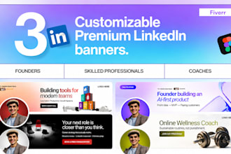 design professional and premium linkedin banner, cover, header