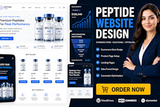 design peptide website ecommerce peptide website peptide store peptide ads