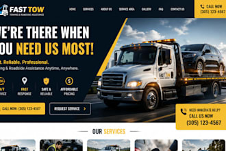 design wix towing service website roadside vehicle recovery tow company website
