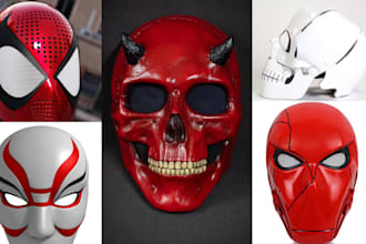 design 3d helmet, 3d mask custom 3d model 3d armor wearable cosplay oni mask
