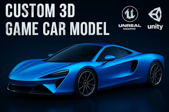 create low poly or realistic 3d car model for unity, unreal engine, mobile game