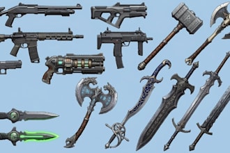 create 3d weapon 3d props 3d armor 3d sword dagger knife gun for 3d printing