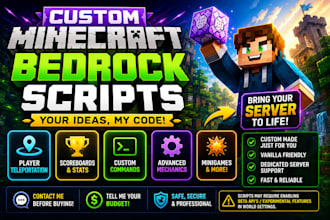 create custom minecraft bedrock scripts