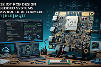 design esp32 iot pcb, embedded systems and firmware development