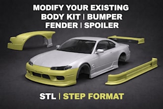 modifying your existing car body kit, bumper, fender or spoiler for 3d printing