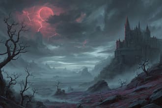 dark fantasy art with unique, intricate details