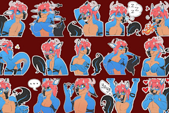 draw your furry emote animated furry sticker art nsfw mangacomic cartoon sticker