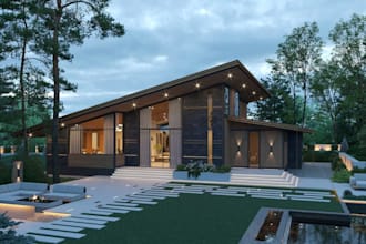 do 3d exterior walkthrough interior design 3d rendering for house and estate