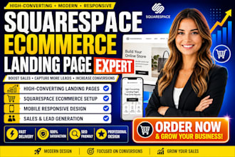 squarespace ecommerce landing page development  landing page website design